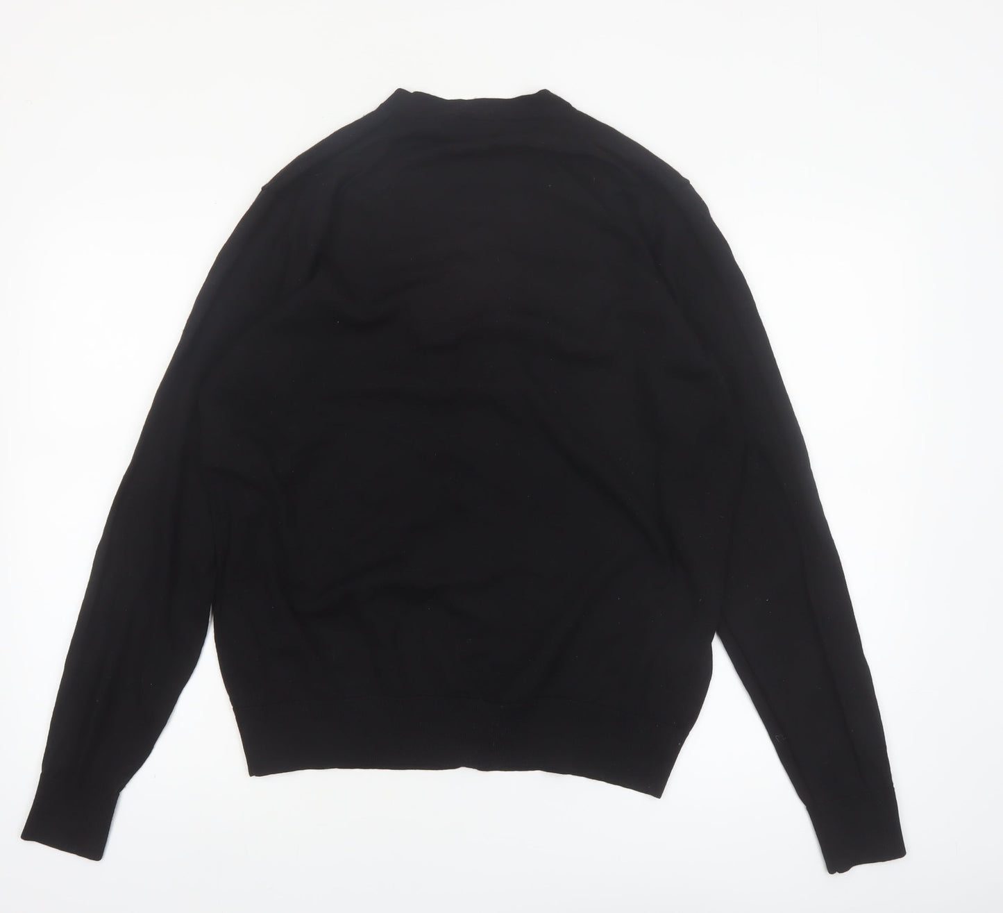 Uniqlo Men's Black Wool V-Neck Cardigan L