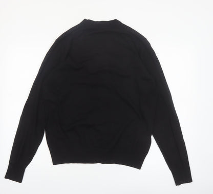 Uniqlo Men's Black Wool V-Neck Cardigan L