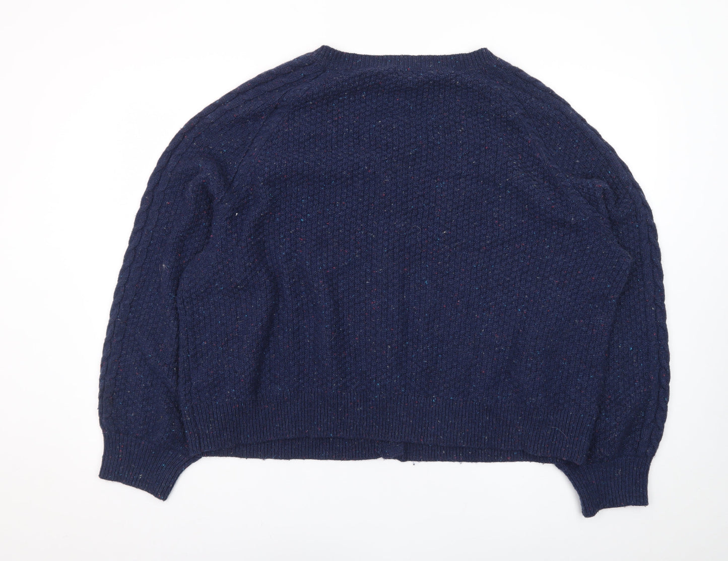 Fat Face Womens Blue Wool Cable Knit Cardigan UK 22