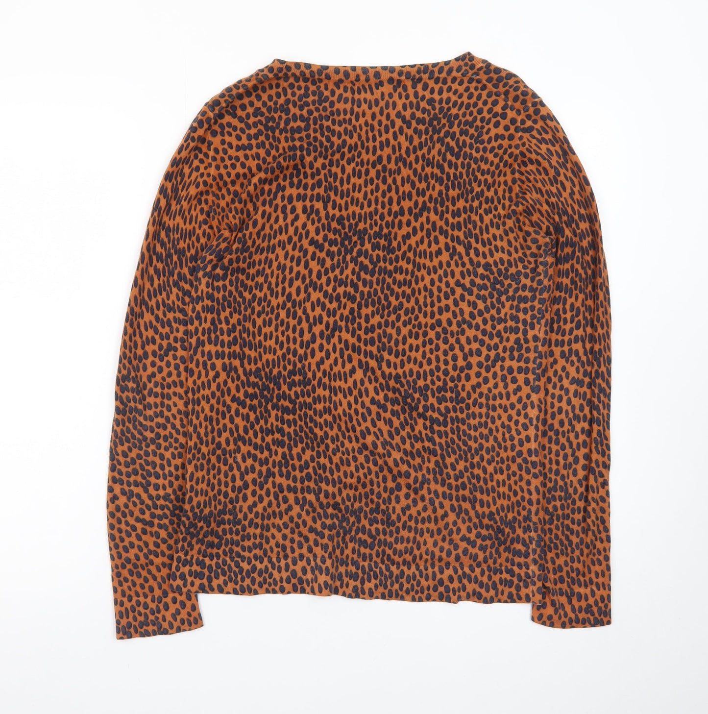 J.Crew Women Brown Animal Print Cotton Pullover Jumper Size S