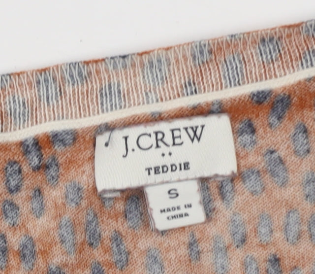 J.Crew Women Brown Animal Print Cotton Pullover Jumper Size S