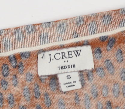 J.Crew Women Brown Animal Print Cotton Pullover Jumper Size S