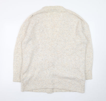 Marks and Spencer Women Beige XL Cardigan Knit V-Neck Long Sleeve