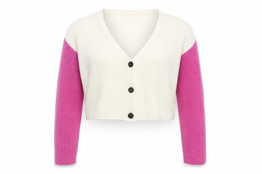 PRETTYLITTLETHING Womens Multicoloured L Cardigan Knit V-Neck Jumper