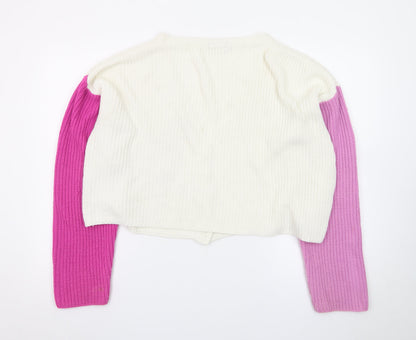 PrettyLittleThing Womens Multicoloured L Cardigan Knit V-Neck Jumper