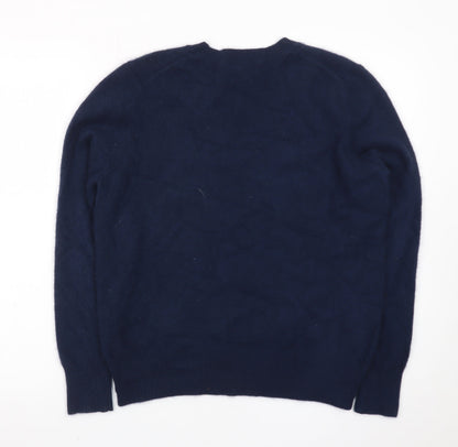 Marks and Spencer Women’s Blue Pure Cashmere V-Neck Jumper M