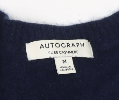 Marks and Spencer Women’s Blue Pure Cashmere V-Neck Jumper M