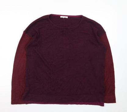 White Stuff Women's Purple Long Sleeve Crew Neck Cotton Wool Jumper Size 12
