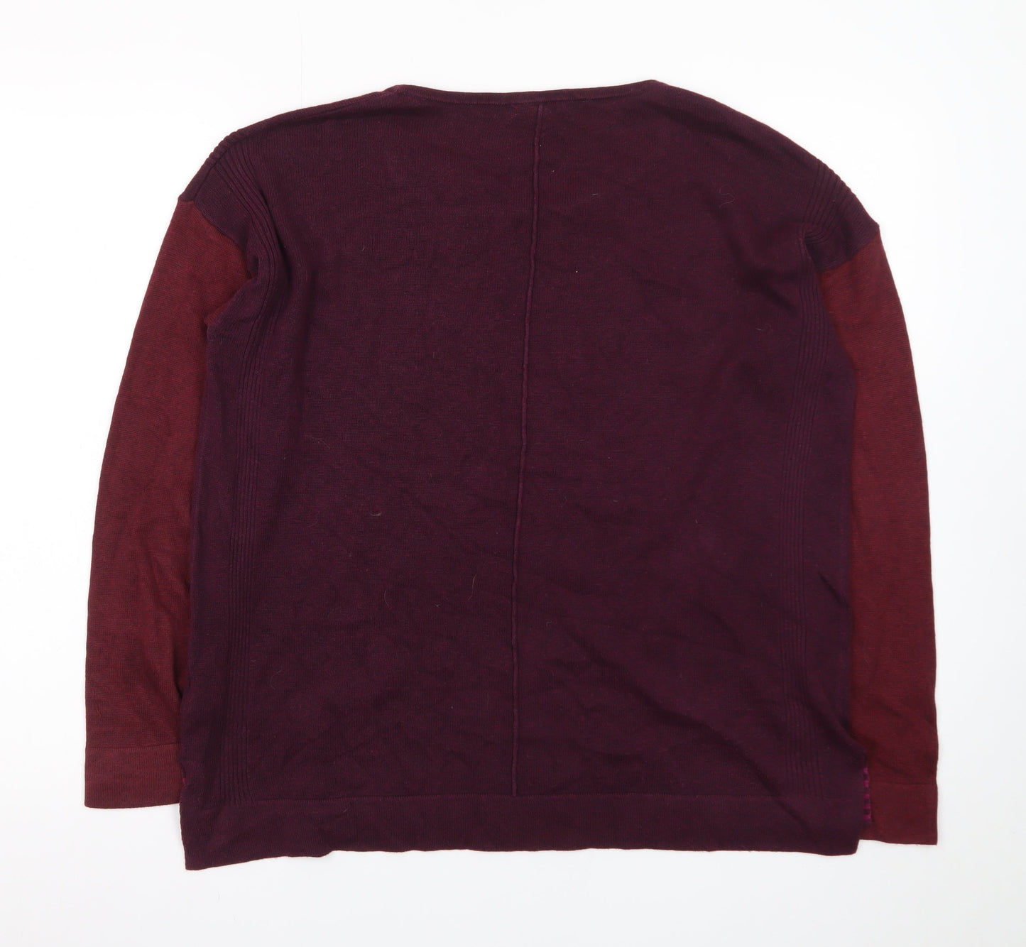 White Stuff Women's Purple Long Sleeve Crew Neck Cotton Wool Jumper Size 12