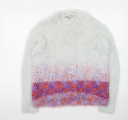 Oliver Bonas Women’s Multicoloured Fluffy Knit Jumper Size 10