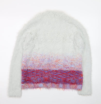 Oliver Bonas Women’s Multicoloured Fluffy Knit Jumper Size 10