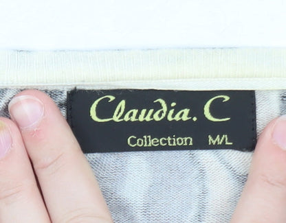 Claudia C Women Brown Multi Animal Print Pullover Jumper M/L