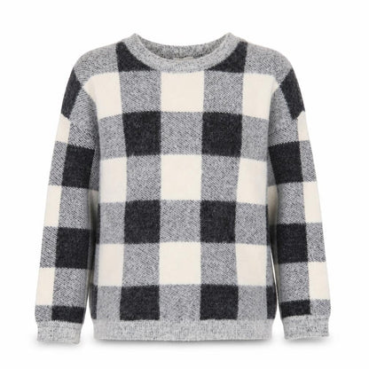 Cyrus Women Grey Check Knit Pullover Jumper XS Nylon Blend