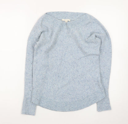 White Stuff Women’s Blue Wool Blend Jumper UK 6 Crew Neck Knit