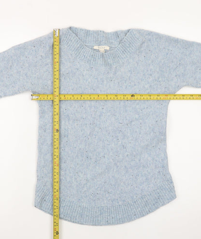 White Stuff Women’s Blue Wool Blend Jumper UK 6 Crew Neck Knit
