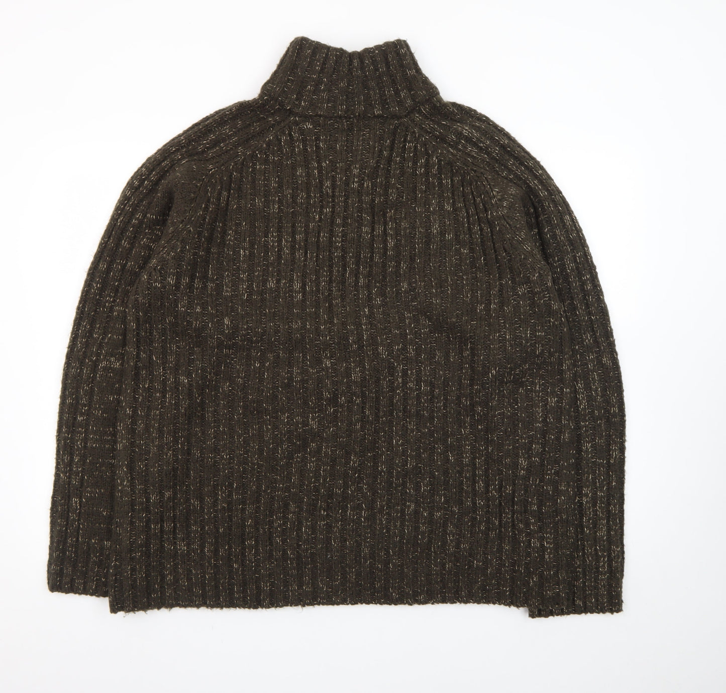 Stone Bay Men's Brown XL 1/2 Zip High Neck Chunky Knit Jumper