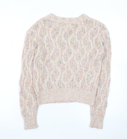 North West Womens Multicoloured XS Cable-Knit Acrylic Jumper