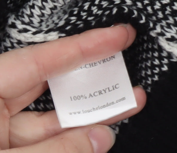 Louche Women's Black & White Chevron Knit Jumper Size 10