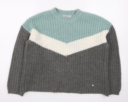 Green Coast Women's Multicoloured XS Chunky Knit Pullover Jumper