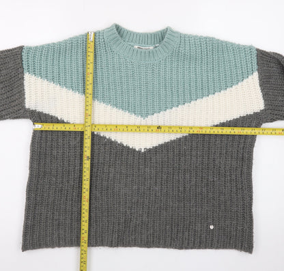 Green Coast Women's Multicoloured XS Chunky Knit Pullover Jumper