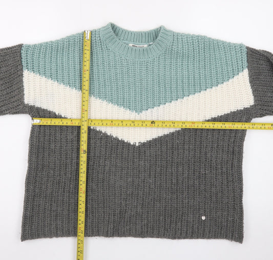Green Coast Women's Multicoloured XS Chunky Knit Pullover Jumper