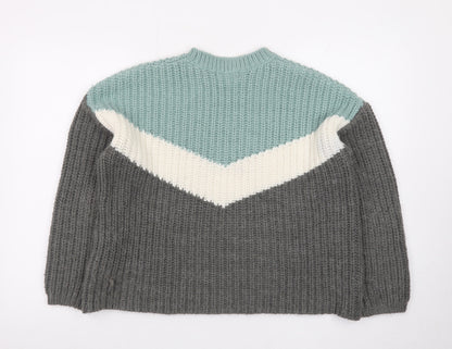 Green Coast Women's Multicoloured XS Chunky Knit Pullover Jumper