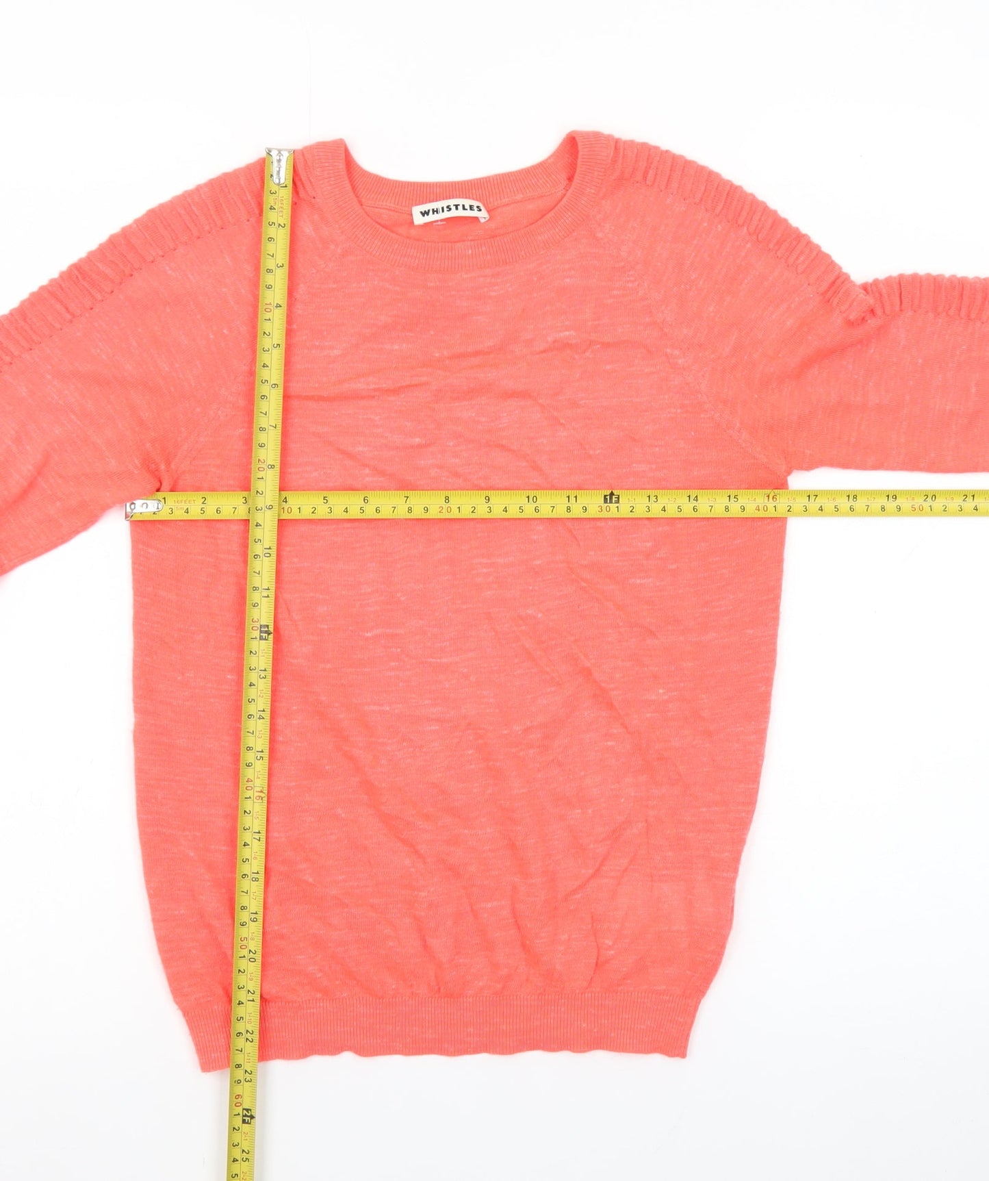Whistles Women's Pink Crew Neck Long Sleeve Knit Jumper Size 10