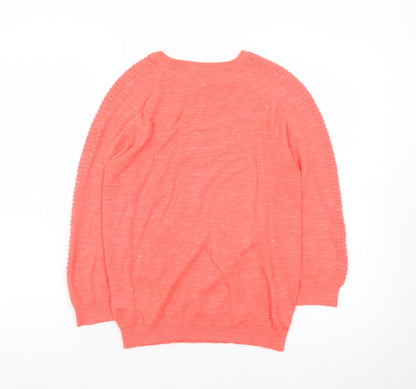 Whistles Women's Pink Crew Neck Long Sleeve Knit Jumper Size 10