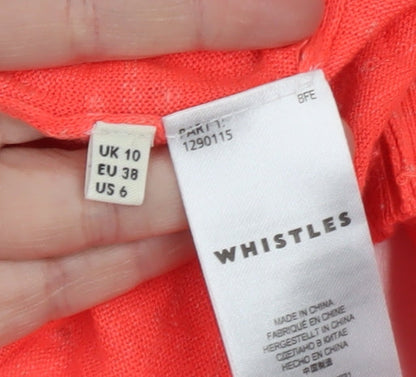 Whistles Women's Pink Crew Neck Long Sleeve Knit Jumper Size 10