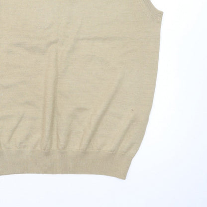 Peater Field Men's Beige V-Neck Sleeveless Knit Vest Size L