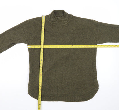 Warehouse Women's Green Mock Neck Long Sleeve Knit Jumper Size 8