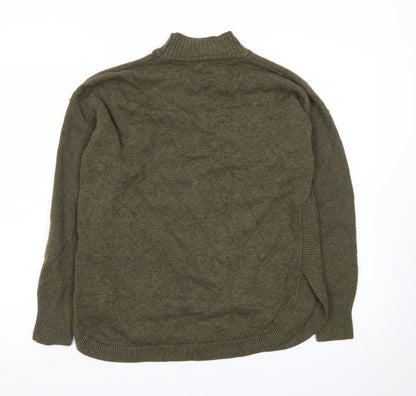 Warehouse Women's Green Mock Neck Long Sleeve Knit Jumper Size 8