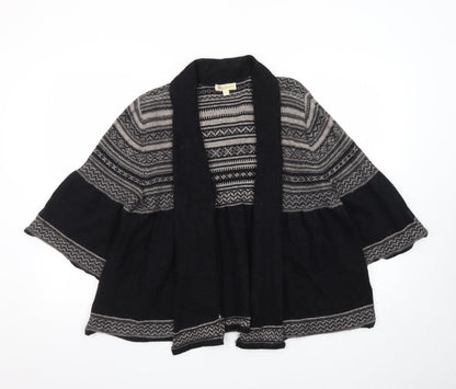 Monsoon Women’s Black Fair Isle Knit Open Cardigan L