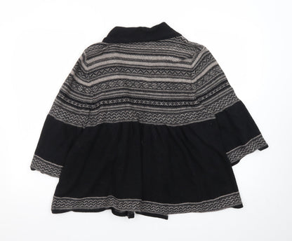 Monsoon Women’s Black Fair Isle Knit Open Cardigan L