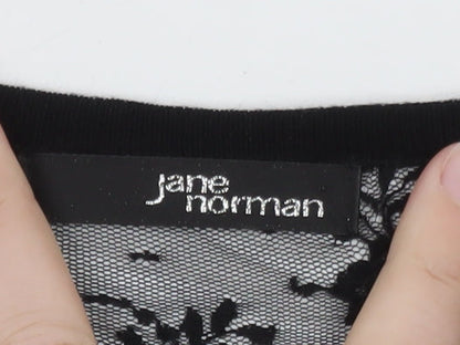 Jane Norman Women Black Size 10 Lace Bodycon Knit Dress