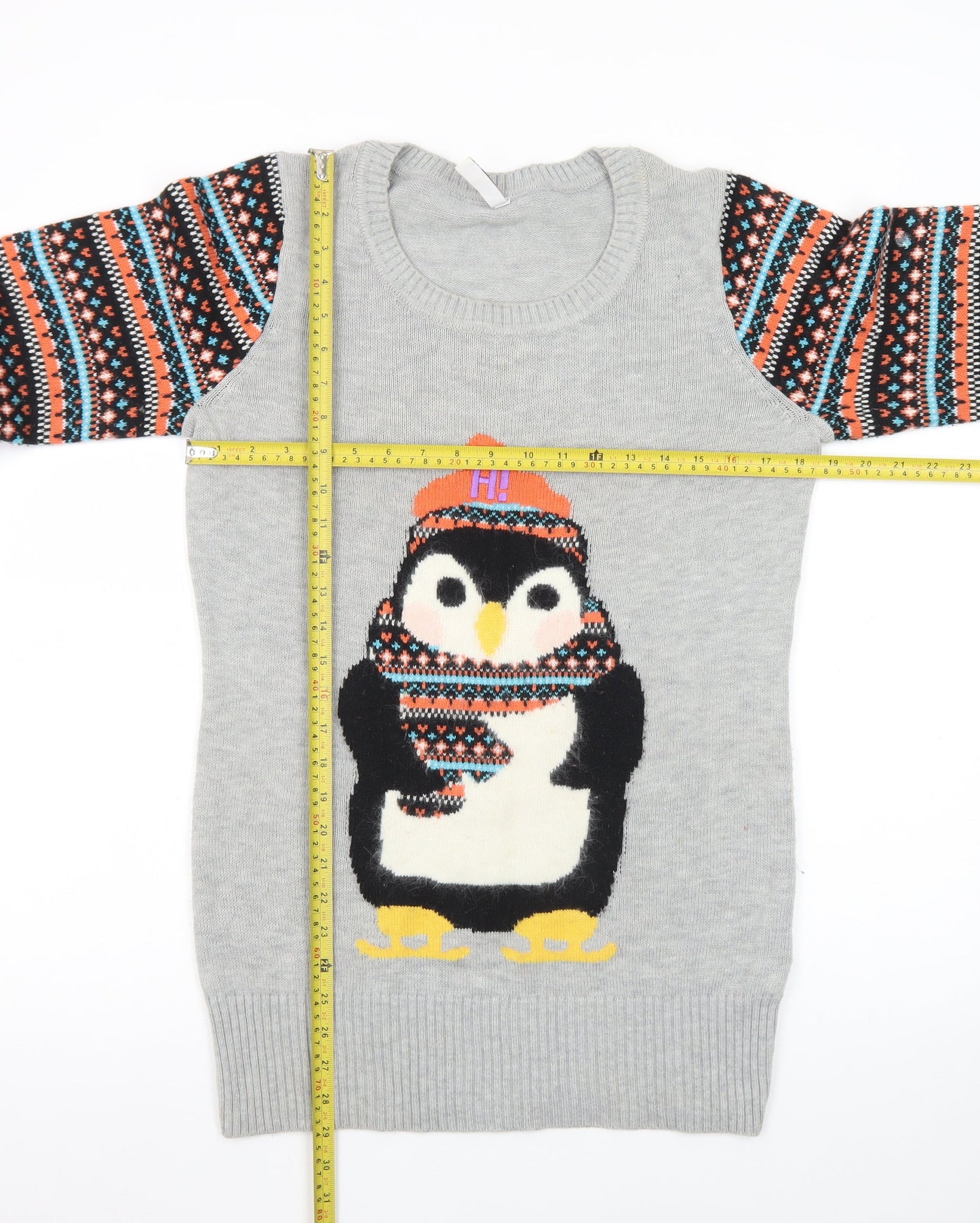 By Henry Holland Women’s Grey Penguin Fair Isle Jumper Size 10