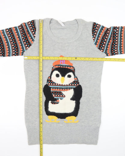 By Henry Holland Women’s Grey Penguin Fair Isle Jumper Size 10