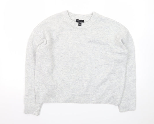 New Look Women's Grey Crew Neck Knit Jumper Size M