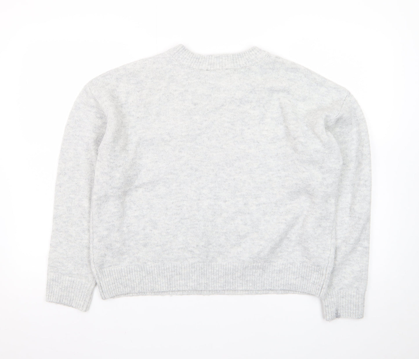 New Look Women's Grey Crew Neck Knit Jumper Size M