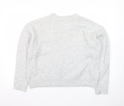 New Look Women's Grey Crew Neck Knit Jumper Size M