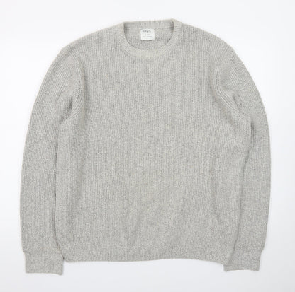Marks and Spencer Mens Grey Chunky Knit Pullover Jumper XL Regular