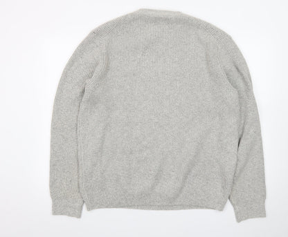 Marks and Spencer Mens Grey Chunky Knit Pullover Jumper XL Regular