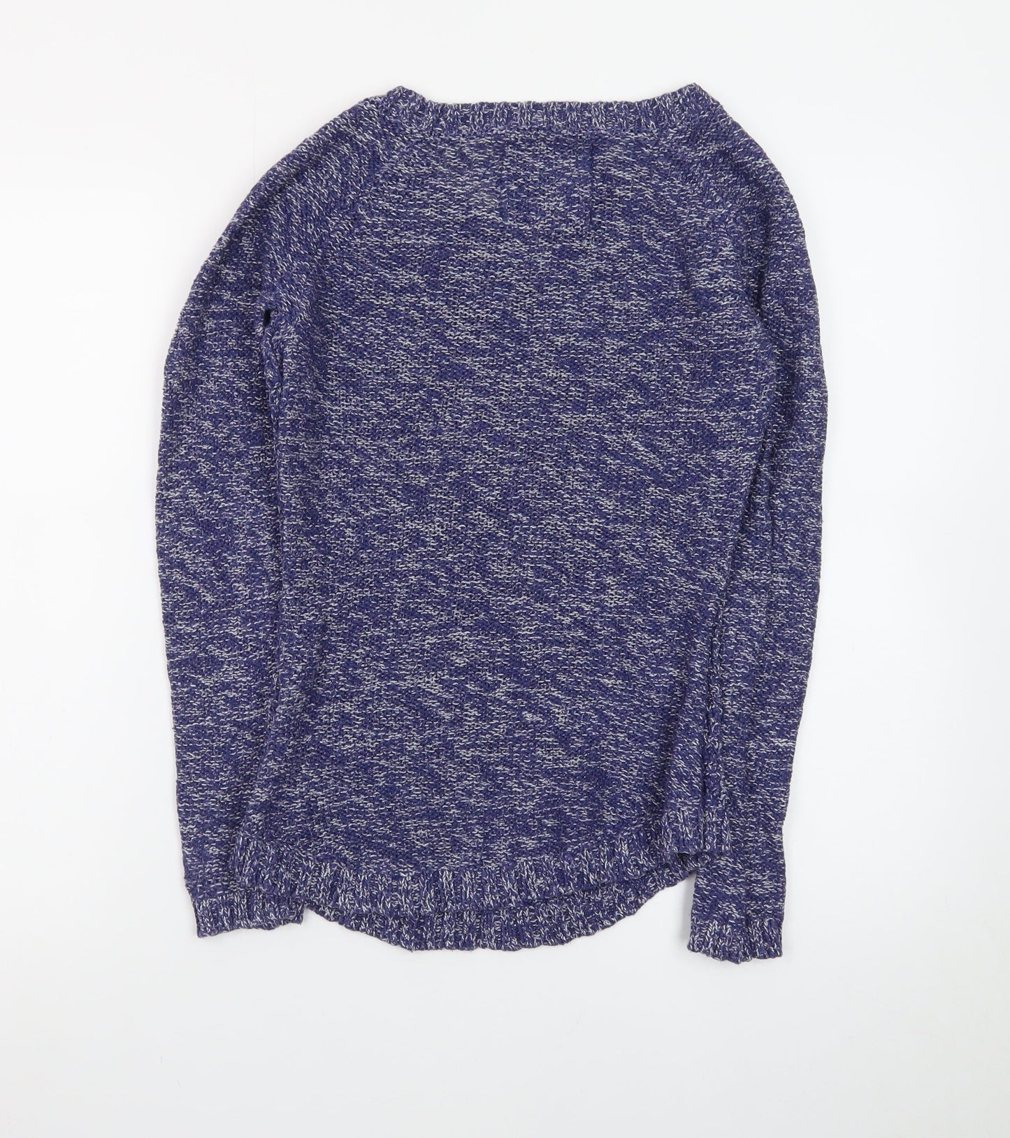 H&M Women Blue Cable-Knit Crew Neck Long Sleeve Pullover Jumper Size 8