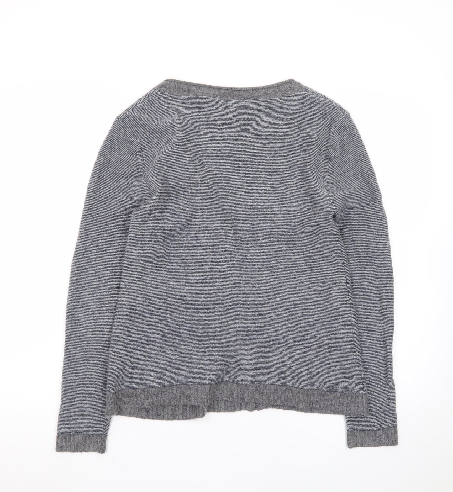 White Stuff Women Grey Zip Cardigan UK 12 Wool Blend Asymmetric Style