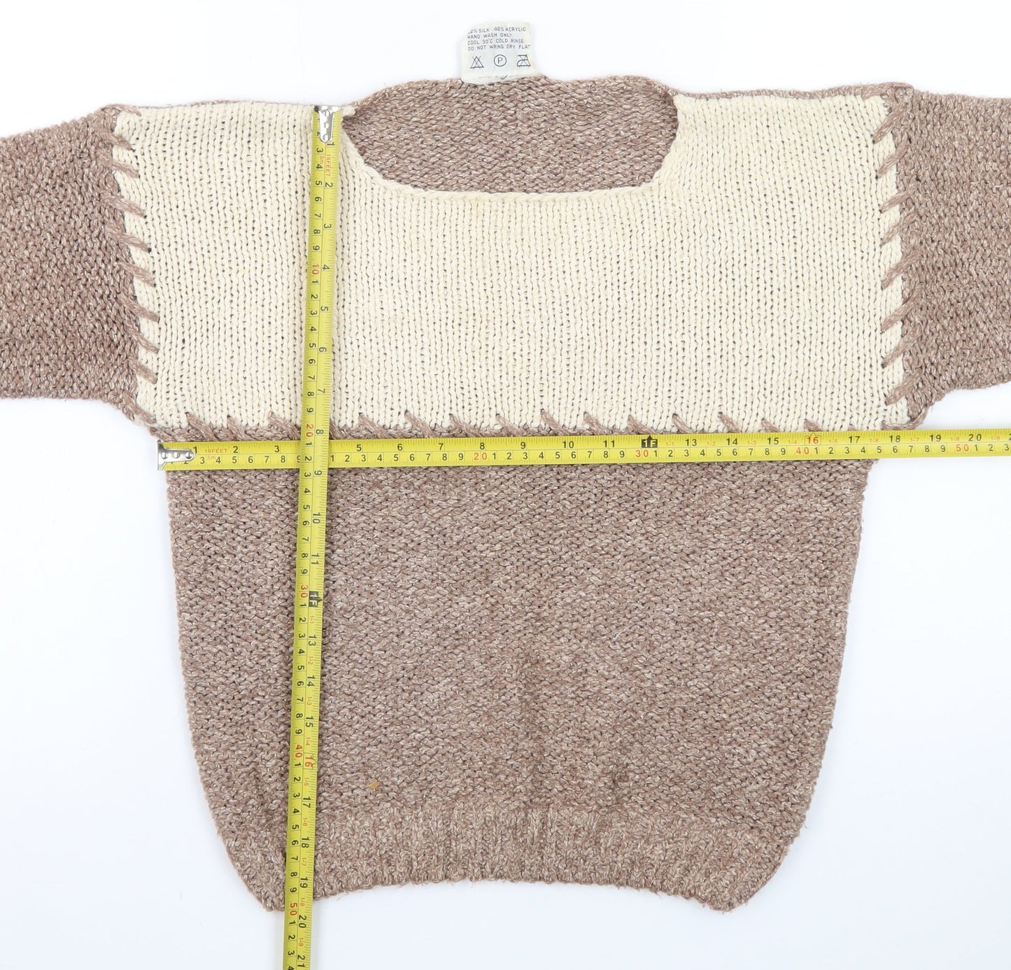 Jeffrey Rogers Women’s Beige Silk Blend Pullover Jumper L