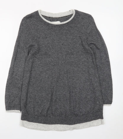 Made With Cashmere And Love Women's Grey Size 10 Crew Neck Jumper