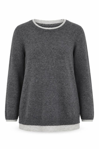Made With Cashmere And Love Women's Grey Size 10 Crew Neck Jumper
