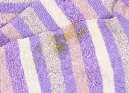 Kettlewell Women’s Purple Striped Crew Neck Jumper Size L