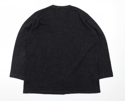 Bm Women's Black Beaded V-Neck Cardigan Size M