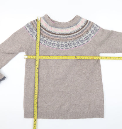 Paul Costelloe Women’s Beige Fair Isle Wool Blend Jumper UK 18